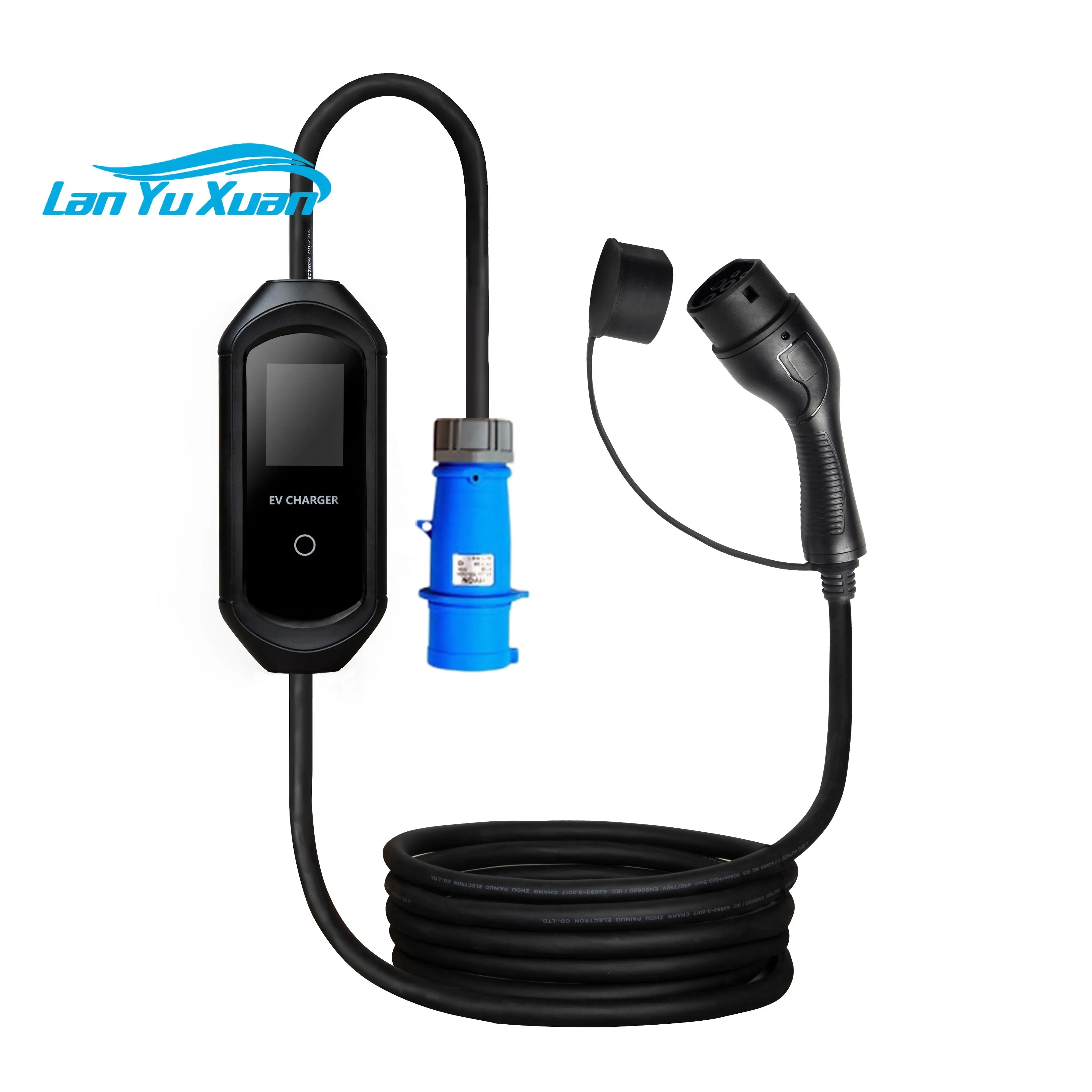 

16A 3.5kW 32A 7kW Type 2 Portable EV Charger IEC 62196 Cable for New Energy Car