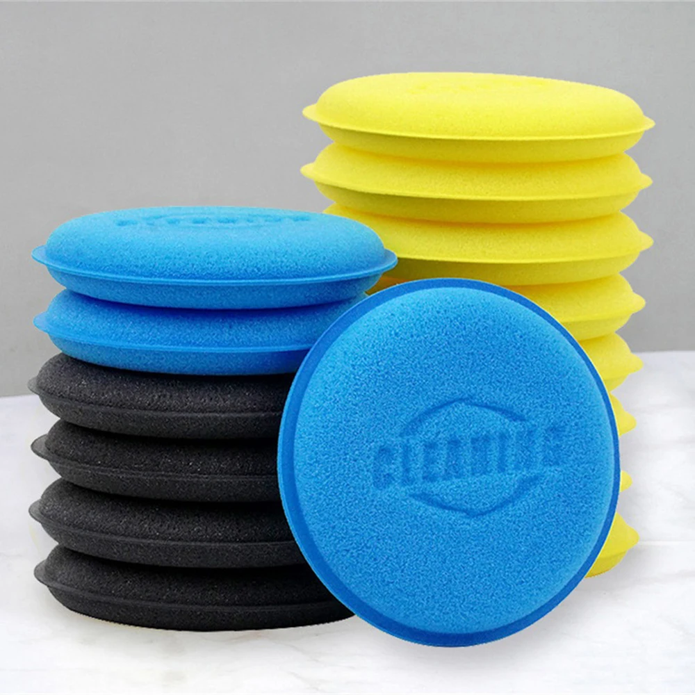 Car Round Waxing Polish Sponges High Density Foam Applicator Pads Curing and Polishing Sponges Car Detailing Tools Car Wash