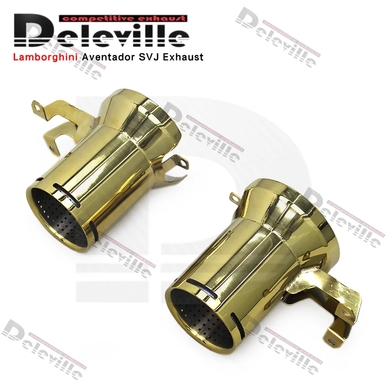 Auto Exhaust Tips Plating Gold Exhaust Nozzle For Lamborghini Aventador SVJ Stainless Steel Tail Throat Automotive Accessories view 3