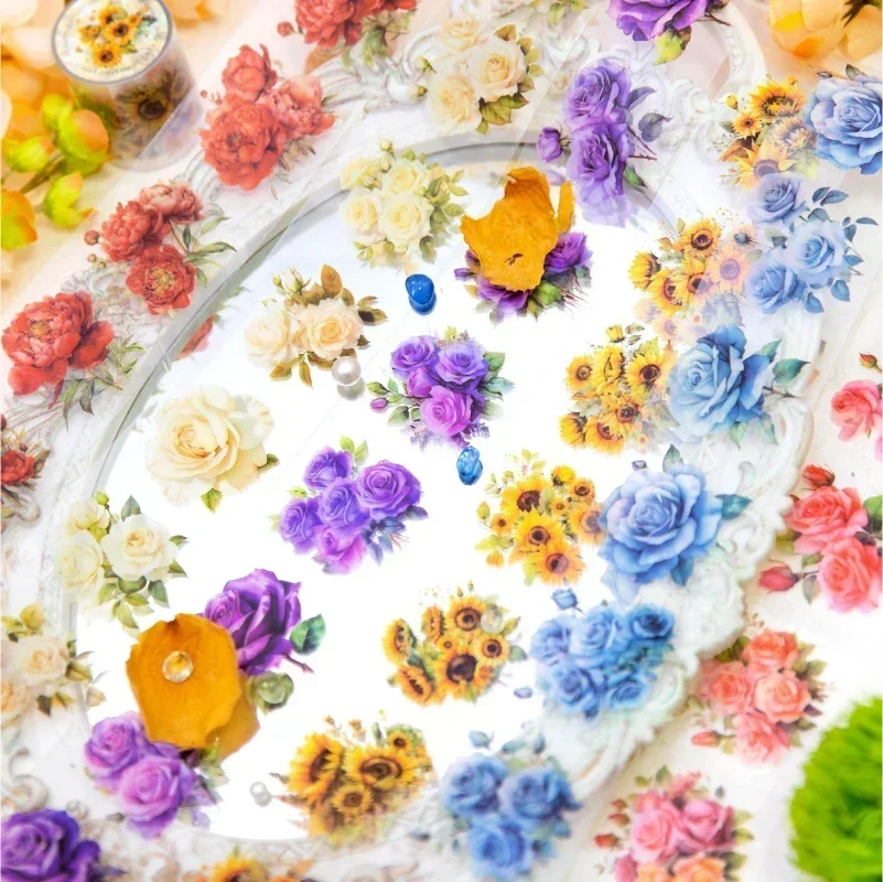 1 Rolle 2M Handbuch Scrapbook Cut Aufkleber Blumen Dekoration Material Schleifenklebstoffe 50MM*2M PET Tape Floating Glimpse