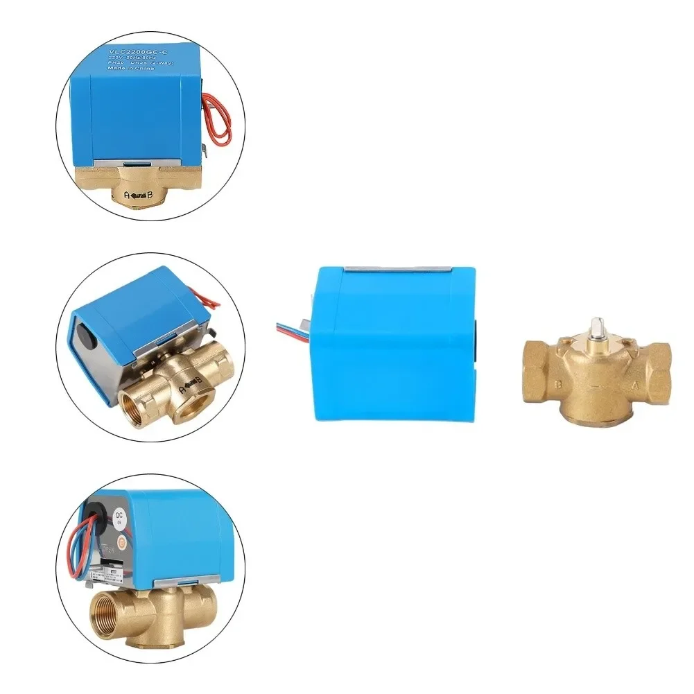 Electric 2-Way Brass Water Flow Control Valve With Internal Thread For Underfloor Heating And HVAC Systems, 3/4 Inch Or 1 Inch