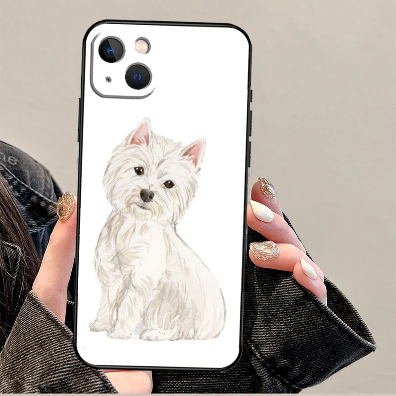 West Highland Terrier Westie Funda For iPhone 15 16 Pro Max 12 13 Mini 11 14 Pro Max XS X XR 15 16 Plus Case