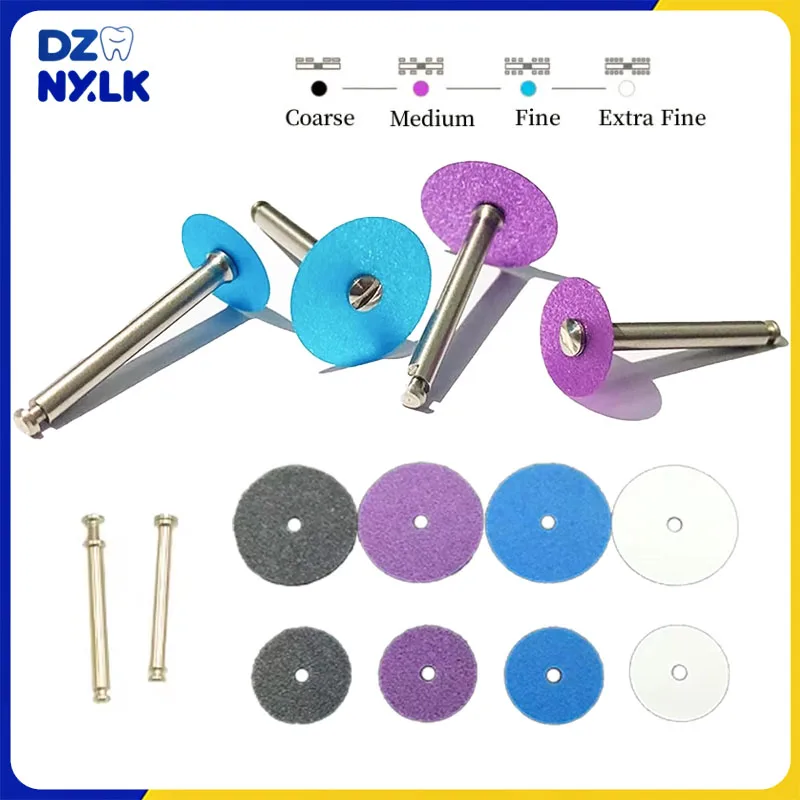 

Dental Single/Double Side Sand Disc Mandrel Set Polishing Stem Discs Composite Finishing Disc Teeth Whitening Materials Tools