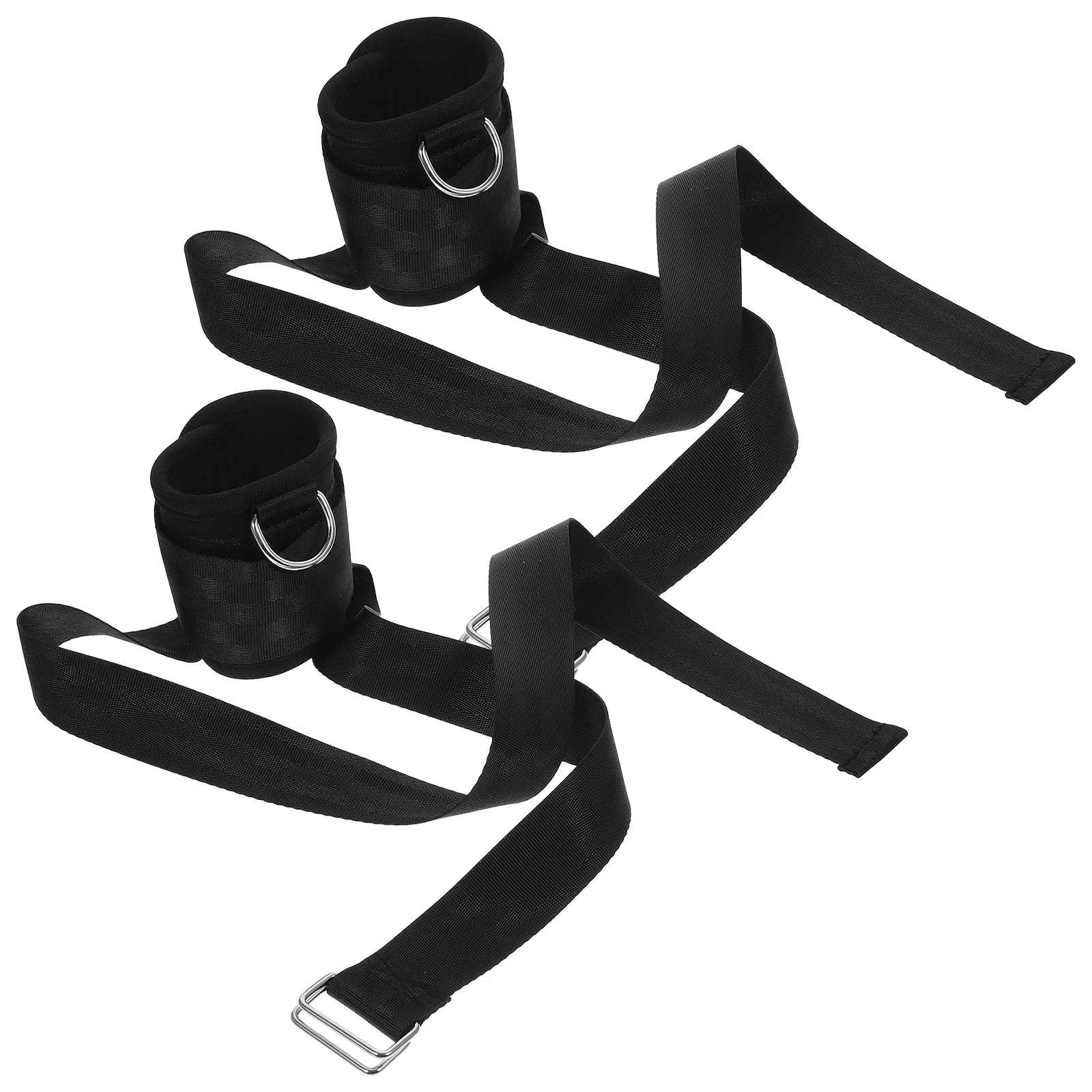 

2pcs Adjustable Ankle Fitness Strap Sticky Design For Leg Strength Training Cable Machine Attachment Gym Exercise Accessory