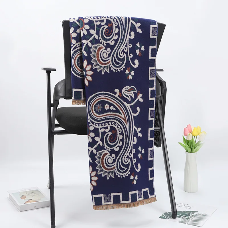 

Floral Print Cashmere Scarf for Women Thick Keep Warm Pashmina Shawls Lady Wraps Bufanda Foulard Stoles Blanket