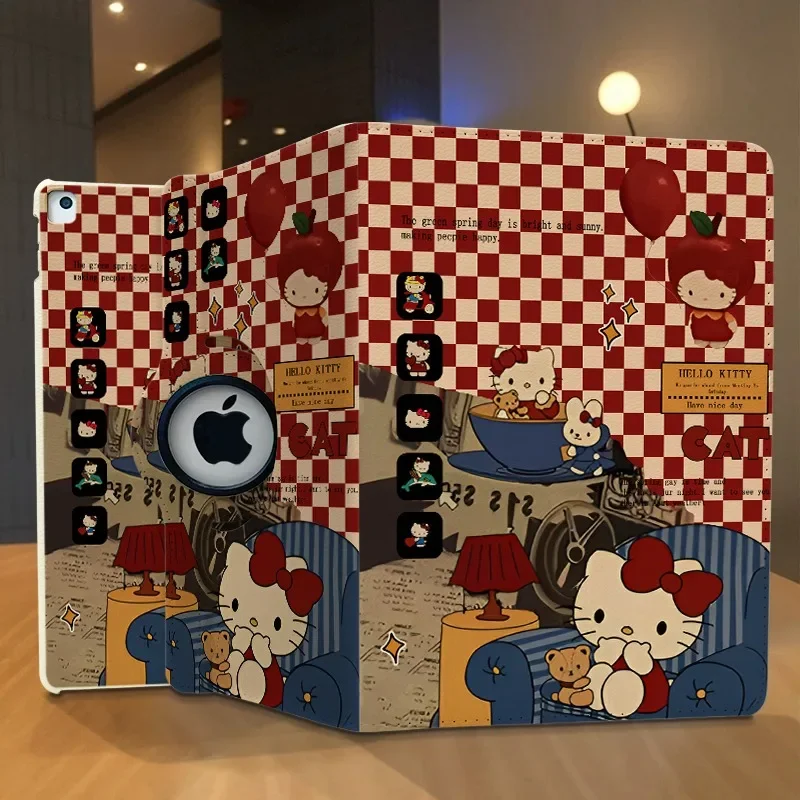 

Чехол для Ipad 11th A16 360 ° Вращающийся чехол Air7 11 дюймов Pro 21 9 10,2 дюйма Защитный чехол Air4 5 10,9 дюйма 10 Mini7 8,3 дюйма Чехол Kitty