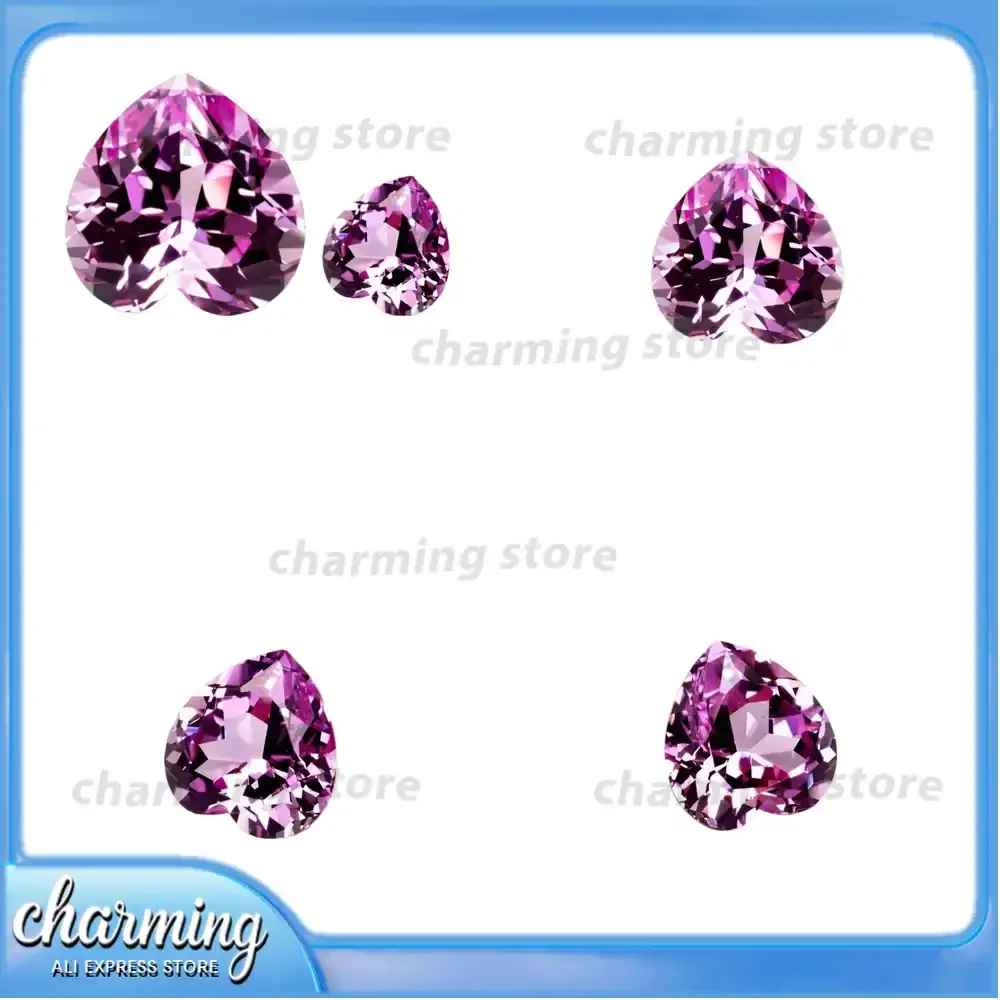 

Lab Grown Sapphire Gemstone Heart Shape Pink for DIY Jewelry Making Materials with Certificate Lab Created Sapphire Lab Grown