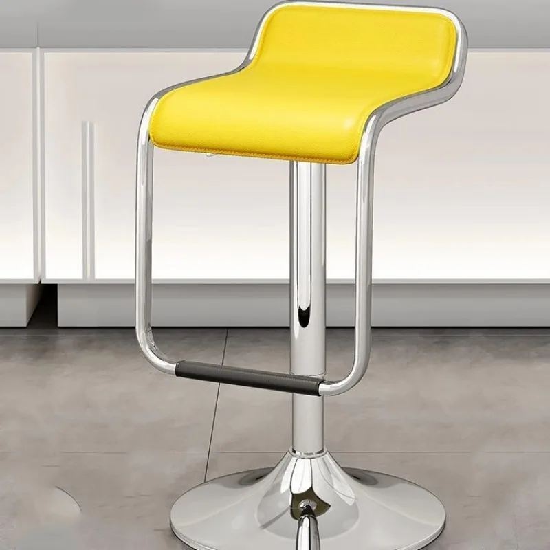 Büro-Theke, Barstühle, Metall, Schwarz, verstellbar, moderne Empfangstheken, Leder-Barstühle, Aluminium, Cadeira, Salonmöbel