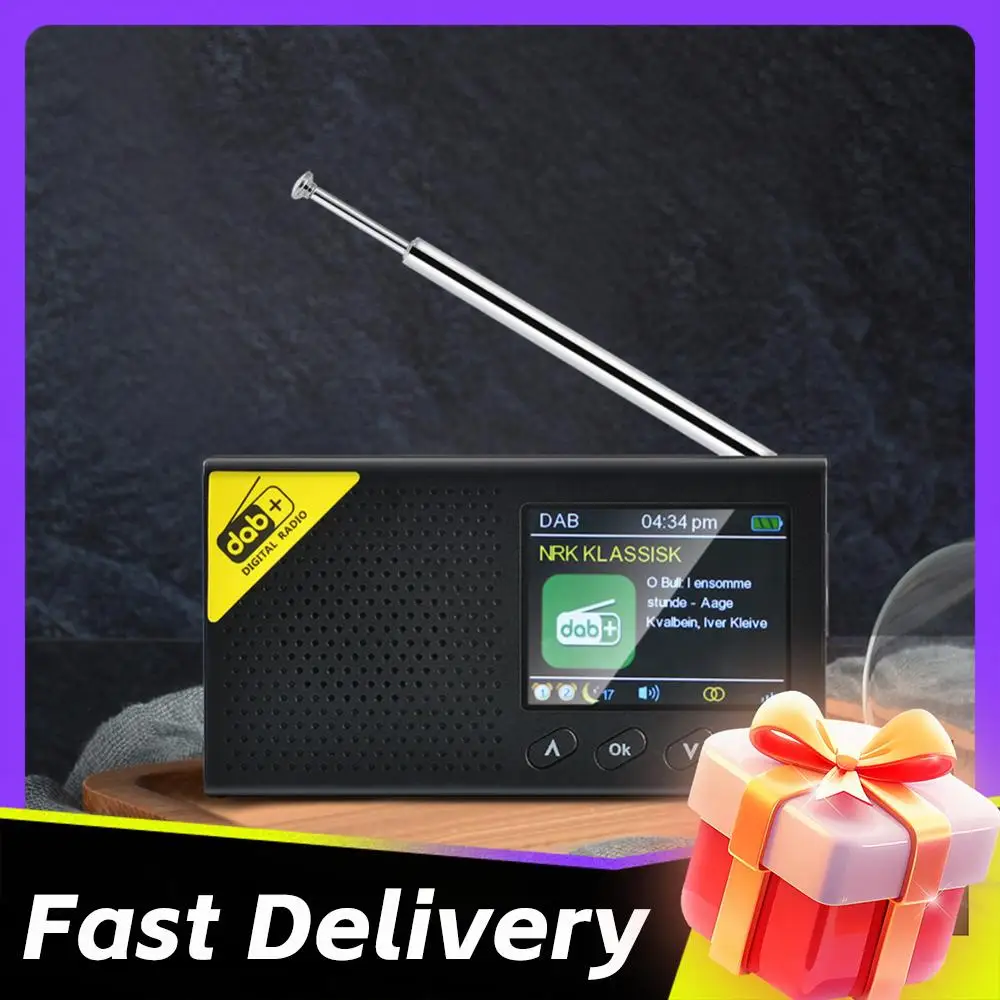 

2.4-Inch LCD Color Screen DAB FM Digital Radio Wireless Bluetooth 5.0 Multifunctional Portable Home Radio Receiver for Office