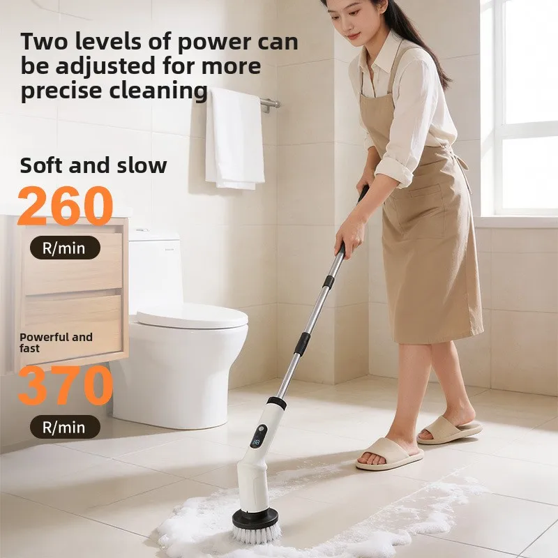 9 in 1 Electric Spin Scrubber Digital Display Telescopic for Bathroom Kitchen