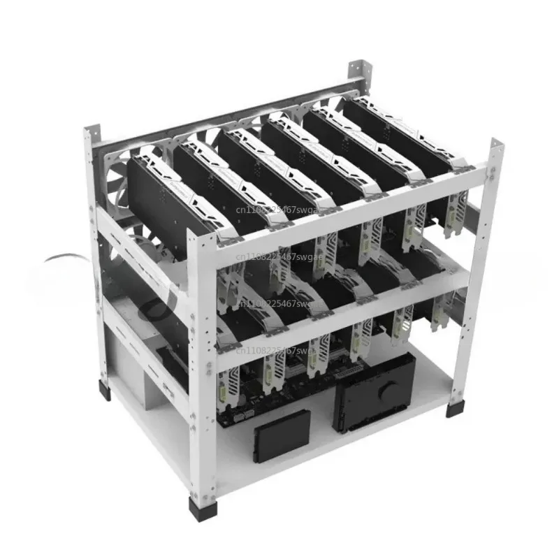 Multiple  Rack 220v Electric Open Double-layer 12-card  Moth Erboard Fixed Dual Power