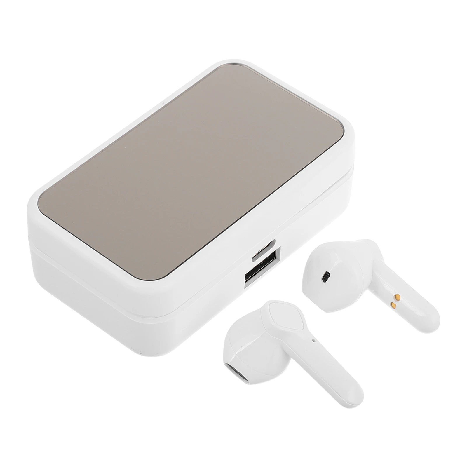 

Wireless Dual Ear Headphones Mirror Display High Definition Sound Stable Connection Earbuds For Phone Gaming Sports