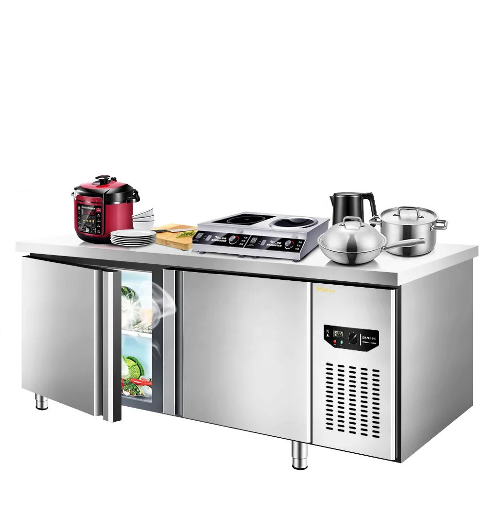 

Холодильник-салат-бар, холодильник для пиццы, стол для подготовки пиццы, встраиваемый холодильник-морозильник, ручная разморозка, -20°C ℃ Холодильная установка (чиллер)