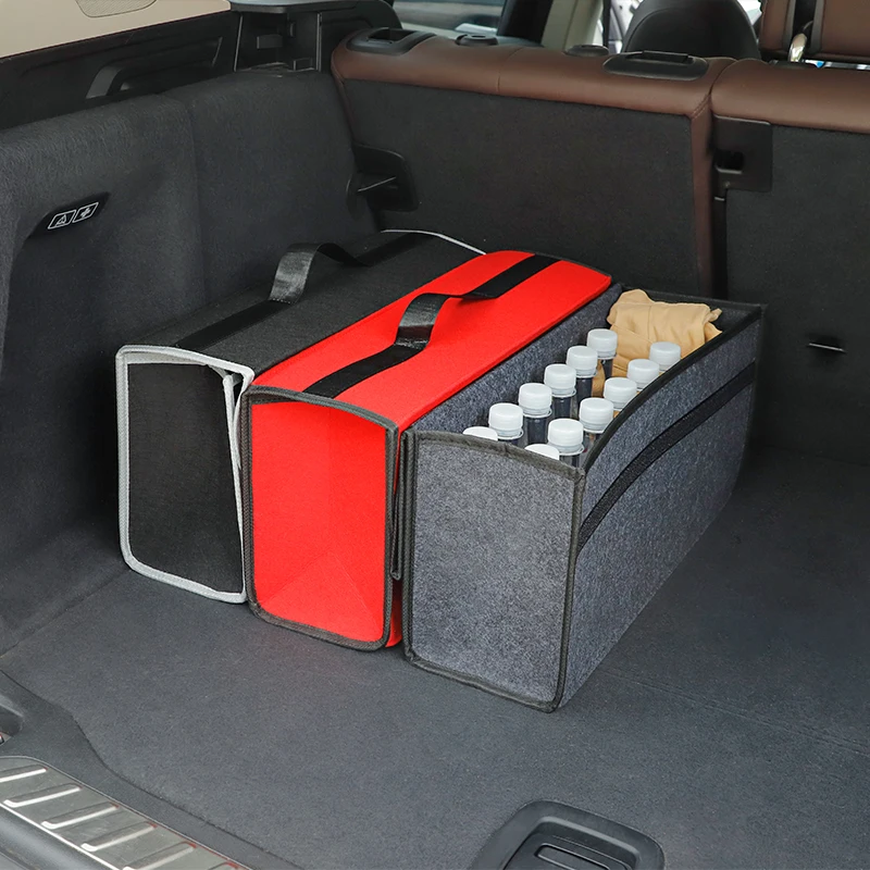 Auto-Schlüsselanhänger/VW Kofferraum-Organizer Box mit Großer Kapazität Faltbare Aufbewahrungstasche für VW GTI Polo Golf Passat Tiguan CC Arteon Jetta B6 – Detail 5