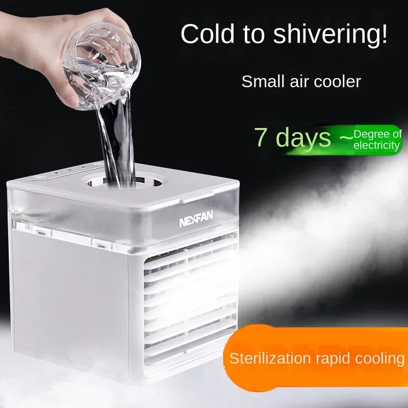 

Mini Fan Small Air Conditioning Desktop Spray Household Small Refrigeration Air Conditioning Fan Humidification Portable Ele