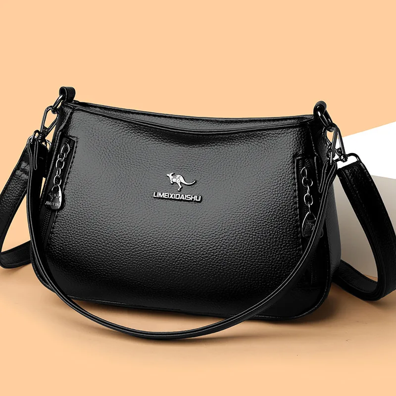 

New Women's Middle-Aged Mom Luxury Soft Leather Simple Minimalist Tote Bag - Versatile Commuting Shoulder Crossbody Daily Carry