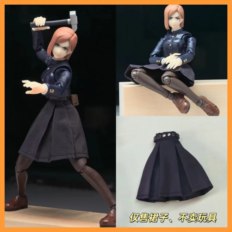 

In Stock 1/12 Scale Wild Rose Black Rivet Decoration Female Soldier Short Skirt Fit 6inch Action Figure Model Toys