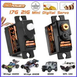 DSPOWER 17g 21g Servo Metal/Plastic Gear Mini Digital Waterproof for 1/14 1/16 1/18 Micro RC Car WLTOYS 144001 WPL MN Boat Robot
