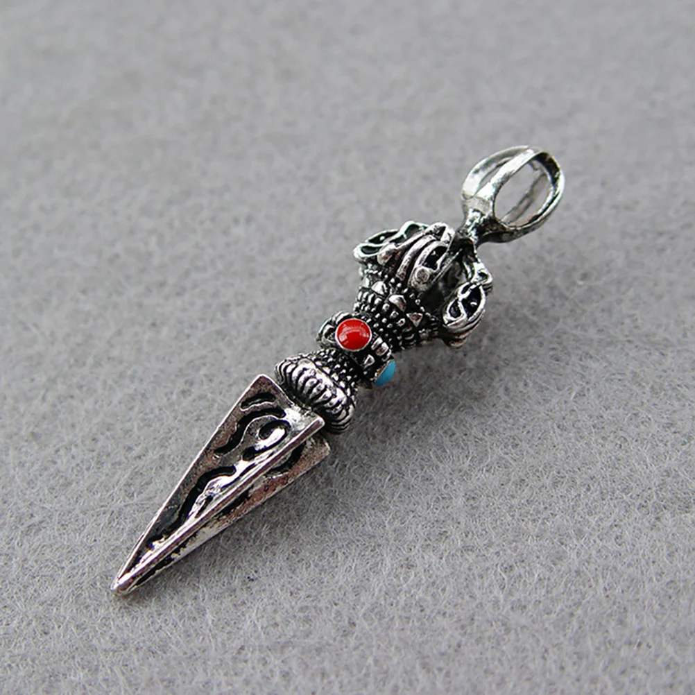 

2Pcs Vajra Pendant Necklace Retro for Men Durable Metal Charms Keychain Bag Backpack DIY Vintage Accessories