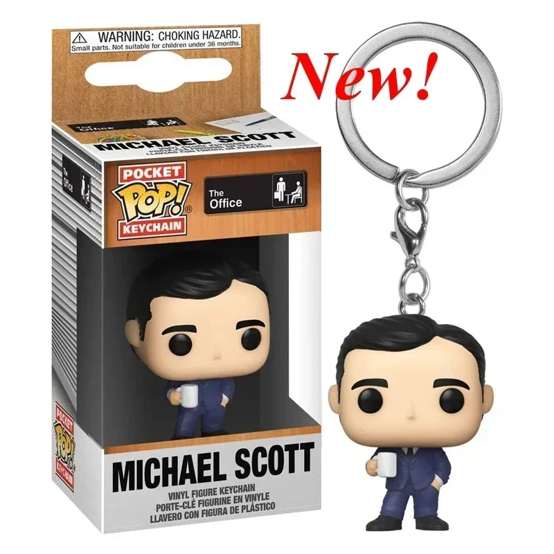 FUNKO POP The Office Keychain Christmas Michael Scott Walmart SCHRUTE Darryl Kevin Vinyl Figure Keychain Pendants Keyring Toys