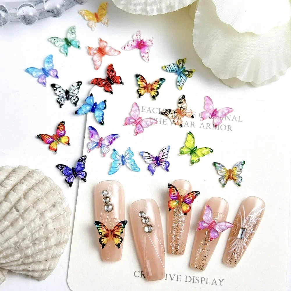 50 mini-papillons mélangés, ornements de jardin féerique, micro-paysages, accessoires de décoration pour nail art et artisanat DIY