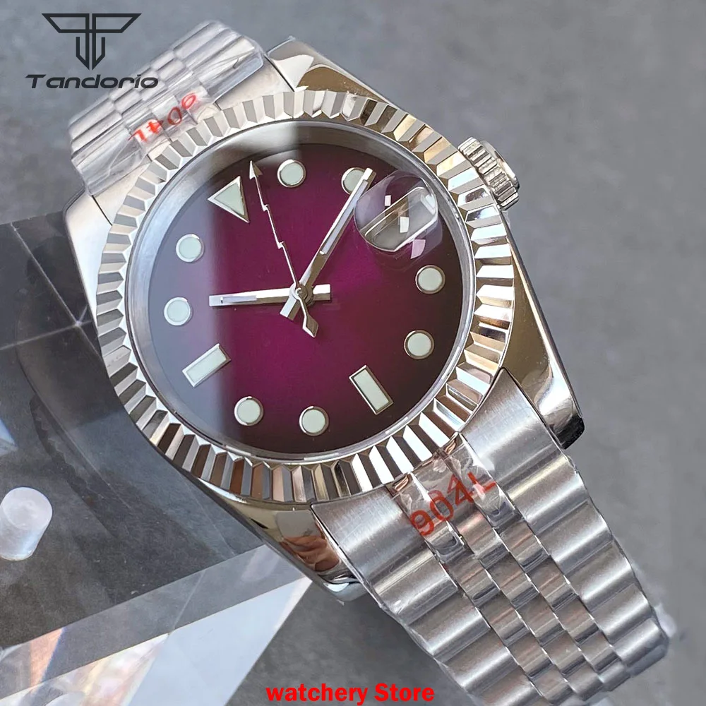 تخصيص 36 مللي متر/39 مللي متر NH35A ساعة أوتوماتيكية الرجال ساعات المعصم الميكانيكية الياقوت الزجاج مضيئة Reloj Hombre نافذة التاريخ العقيمة