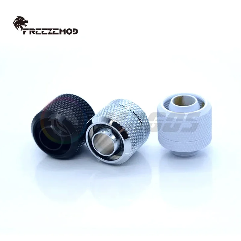 FREEZEMOD Water Cooling Comprssion Hose Fitting 3/8'' Thick for 10*16MM Soft Tube Hand Tighten Connecting,Silver /White/Black