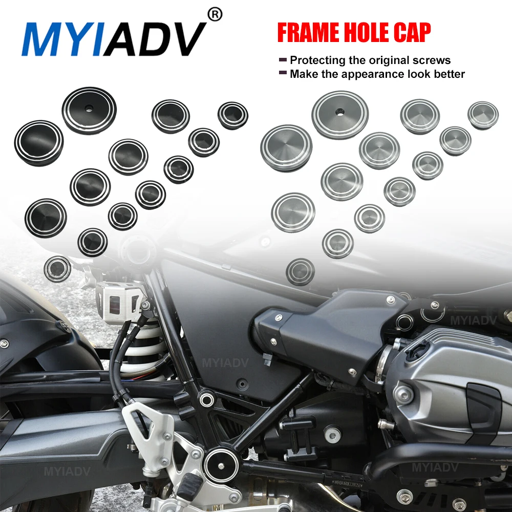 For BMW R Nine T NINET RNINET R9T Racer Urban Pure Scrambler 2014-2020 Motorcycle CNC Aluminum Frame Hole plug Caps Cover Set