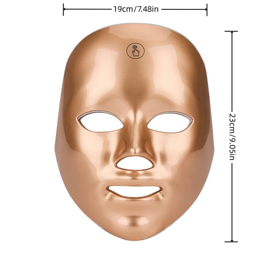 7-Color LED Beauty Mask for Women - USB Rechargeable, Touch Control Facial Care Device with Lithium Battery