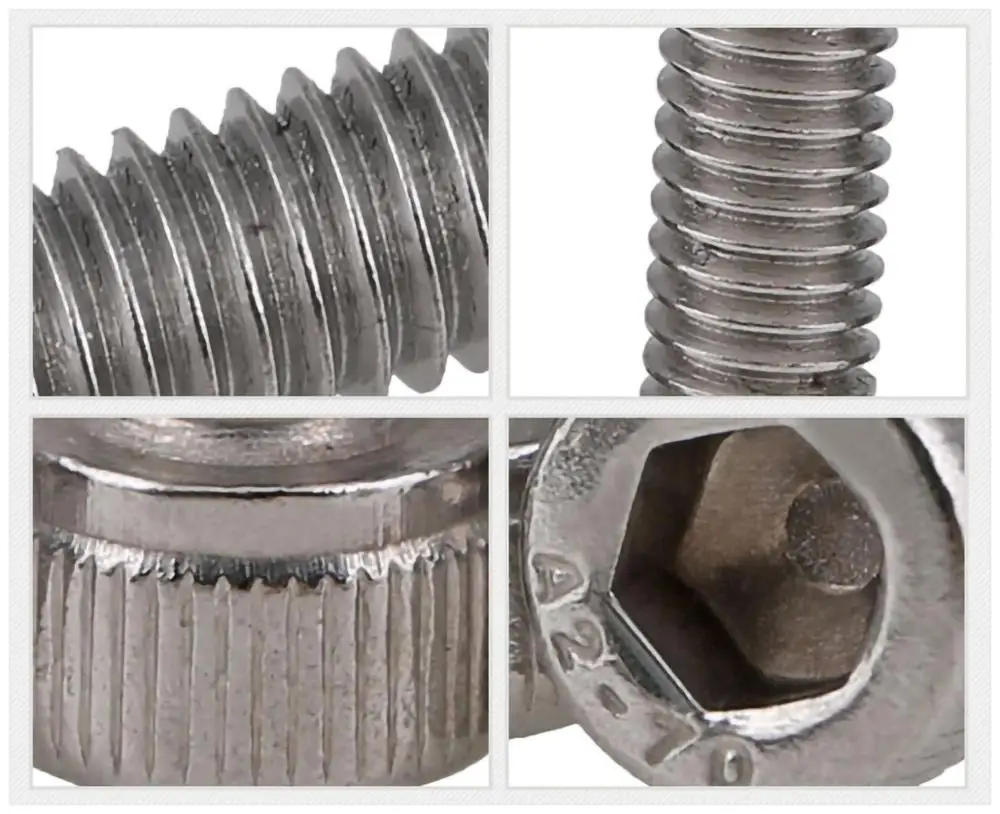 M6 M8 M10 M12 Left Threaded Hexagon Hex Socket Cap Head Screw 304 Stainless Steel Reverse Thread Left Tooth Allen Screw Bolts