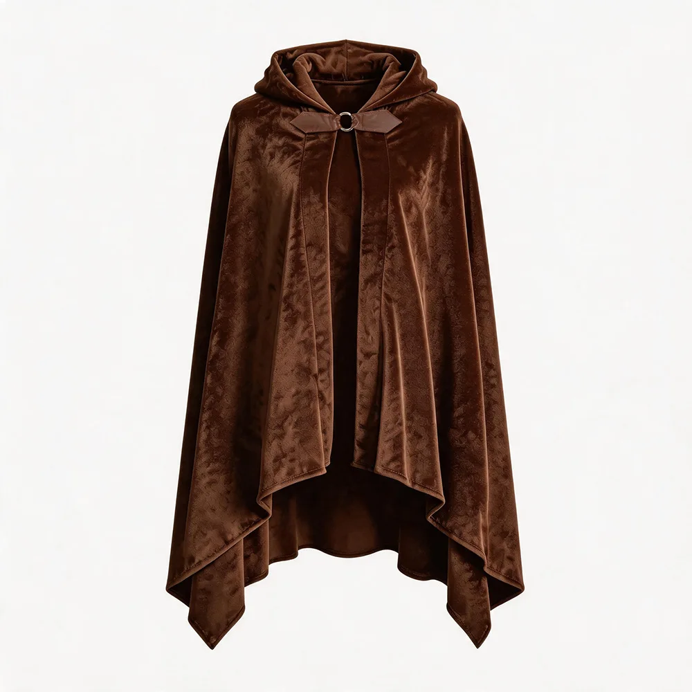 Elfenritter Kurzer Umhang Cosplay Halloween Zauberer Wildledercape Unisex Samtumhang mit Kapuze Renaissance-Kostüm 2026 – Detail 4