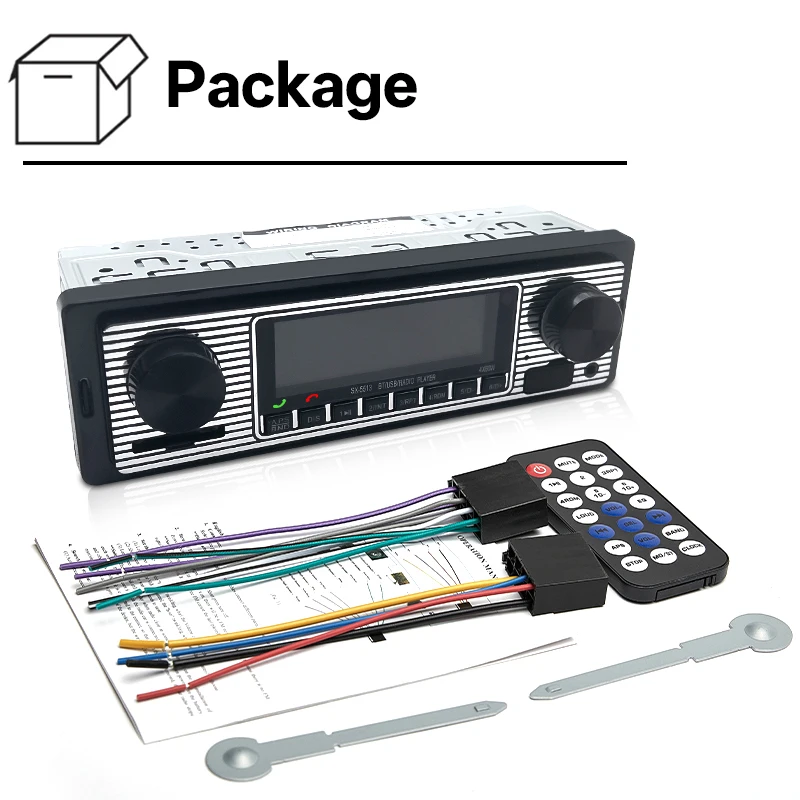 Hippcron Car Radio 1 DIN Stereo Digital MP3 Player Bluetooth FM Audio USB TF Music Handfree With In Dash AUX Input 12V Classical