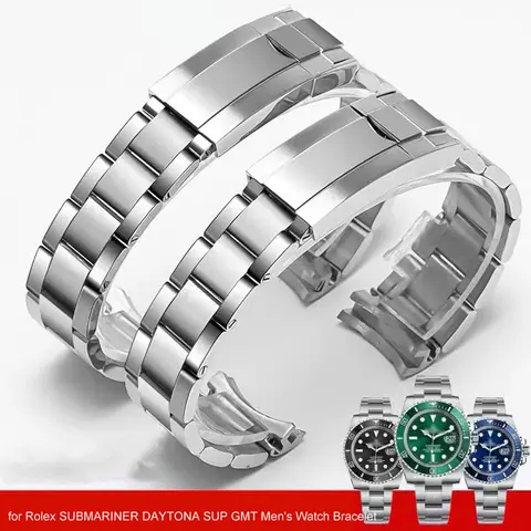 Oyster Bracelet 316L Stainless Steel Watch Band for Rolex SUBMARINER DAYTONA SUP GMT Men's Watch Bracelet Metal Strap 20 21mm