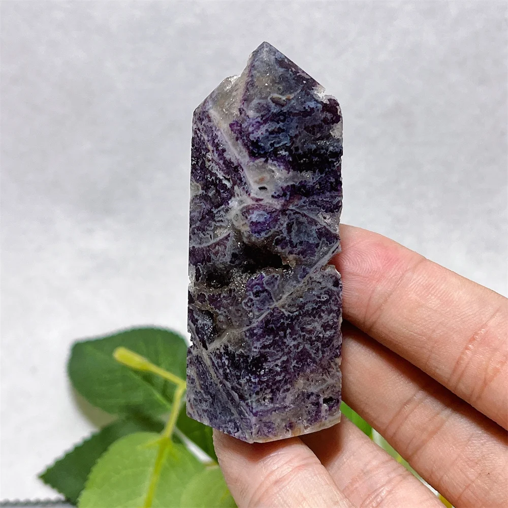 

Purple Druzy Tower Sphalerite Natural Crystal Stone Quartz Reiki Feng shui Living EnergyMineral Home Decoration Meditation