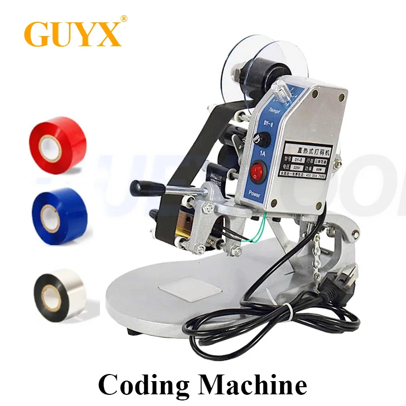 DY-8 Direct Heating Ribbon Printer Ribbon Coding Machine Steel Printing Tea Moon Cake Plastic Packaging Bag Coated Self-adhesive