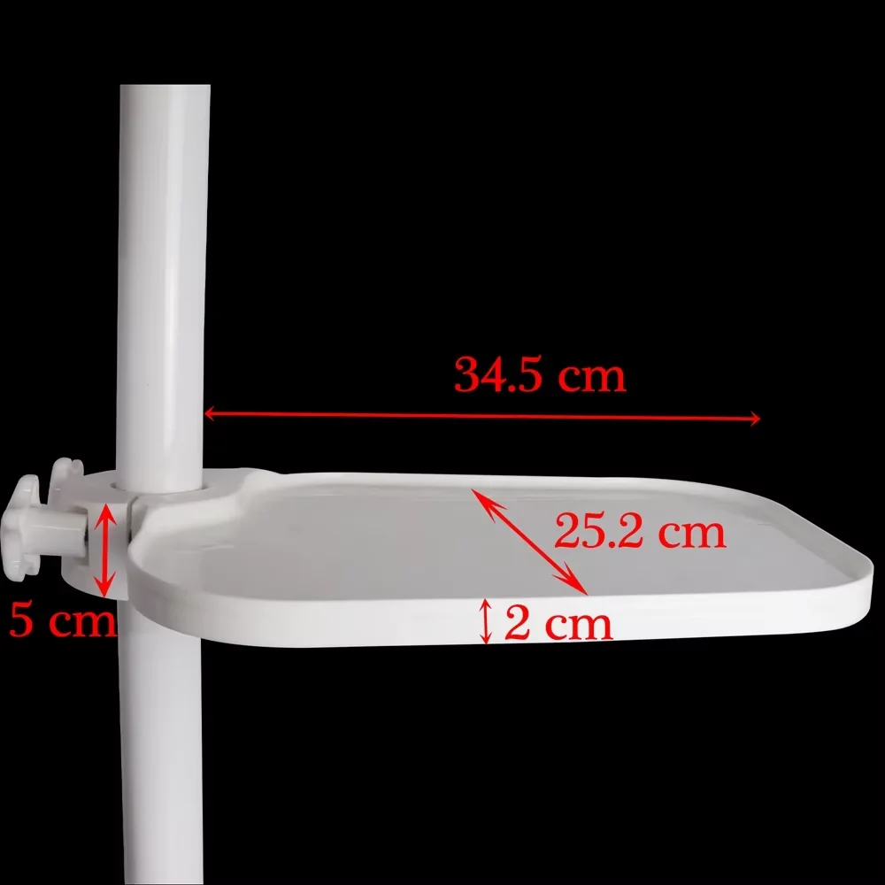 JUMTOP Dental Chair Scaler Tray Plastic Rotatable Plate Post Mounted Shelf Tray Plastic Post Mounted Shelf Tray Table