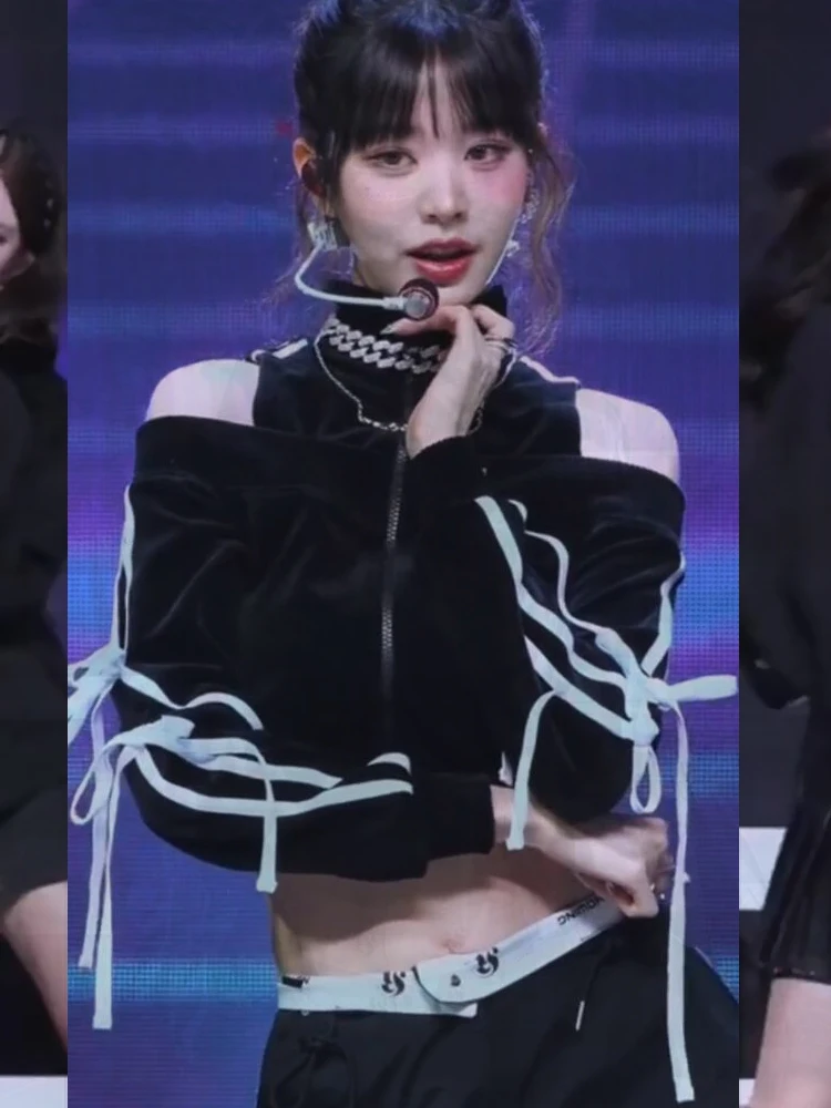 Kpop Performance Outfit Set Baddie Shoulder Exposure Female Group Korean Dance Costume Fire Dance Fairy Brand Stage Costume
