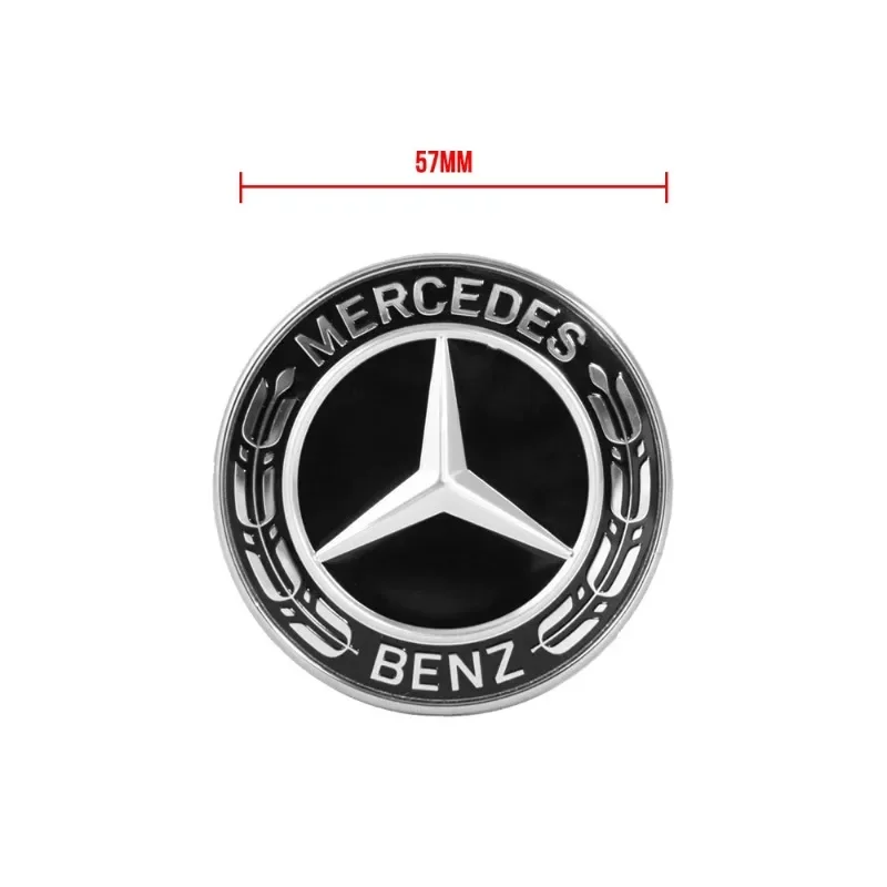 57mm Star Flat Hood Bonnet Logo Emblem Badge For Mercedes Benz W204 W124 W201 W202 W212 W220 W205 automobile Accessorie