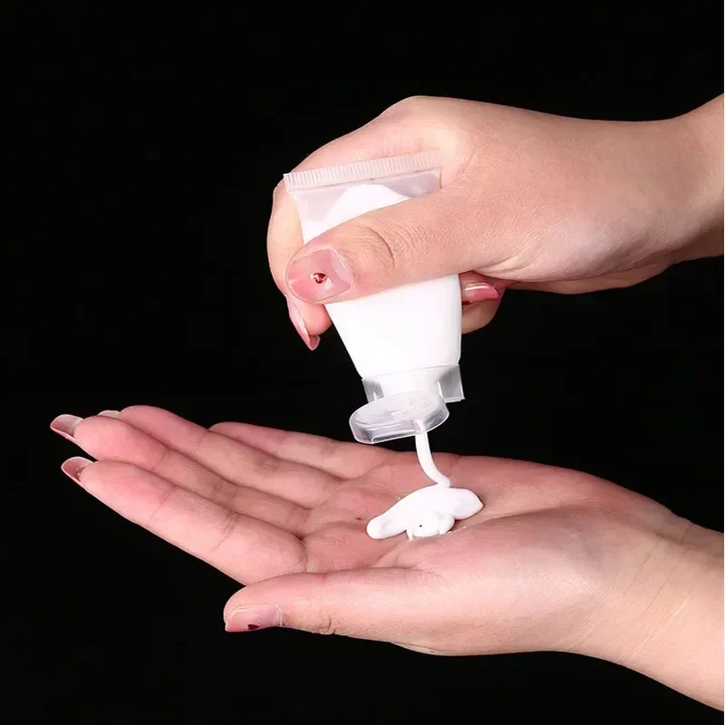 10Pcs Empty Clear PE Plastic Cosmetic Tubes Bottle with Flip Lid Smooth Polish Sample Containers For Hand Creams Lotion Toiletry