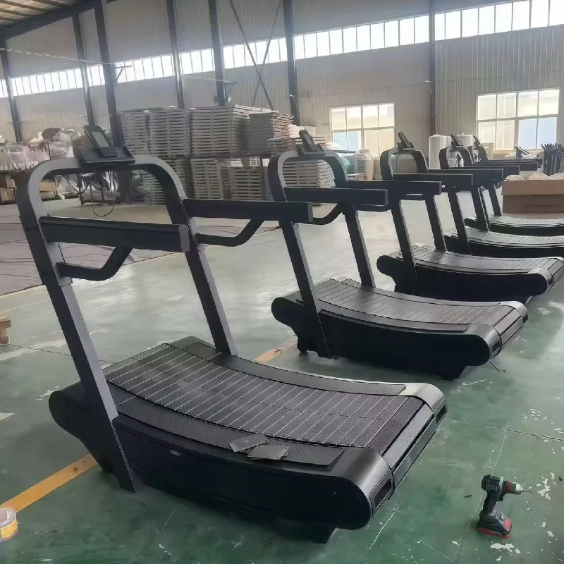 Factory Direct Fitness Curved Treadmill Manual Home & Commercial Use Display 15-20km/h Speed Steel Construction