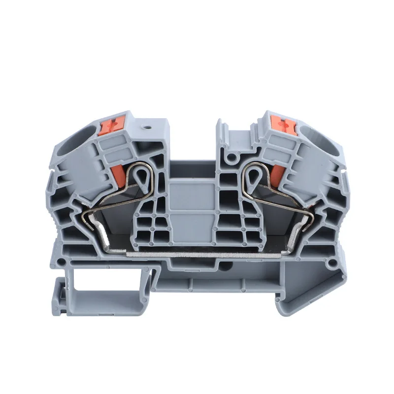 PT16 High Current Terminal Block, 16 Sq Mm Spring Clamp DIN Rail Mount, Tool-Less Connector For Electrical Power Distribution