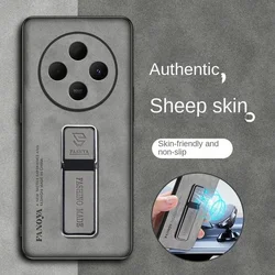 Skinsheep Leather Case for Tecno Spark 30 4G Shockproof Matte Bumper Silicone Edge Magnetic Stand Phone Cover for Tecno Spark30