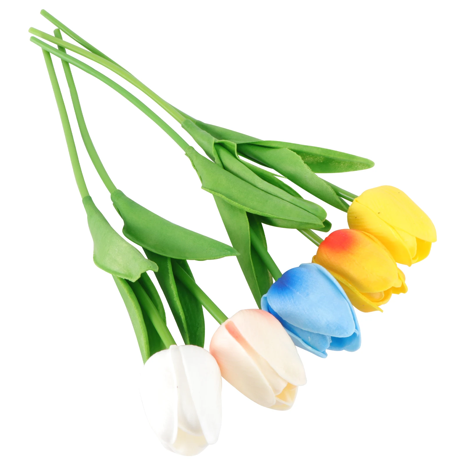 

5pcs Tulips Bouquet Premium Material Non Fading Home Decor Store Ornament Tulips Flower Bouquet Simulation Flower