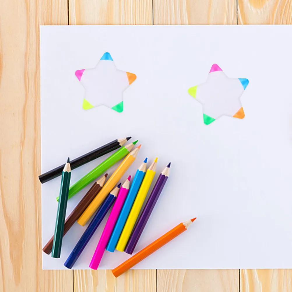 

6 шт. флуоресцентных маркеров в форме звезды, пять цветов, креативные красочные маркеры для студентов, учителей, офиса, школьных принадлежностей