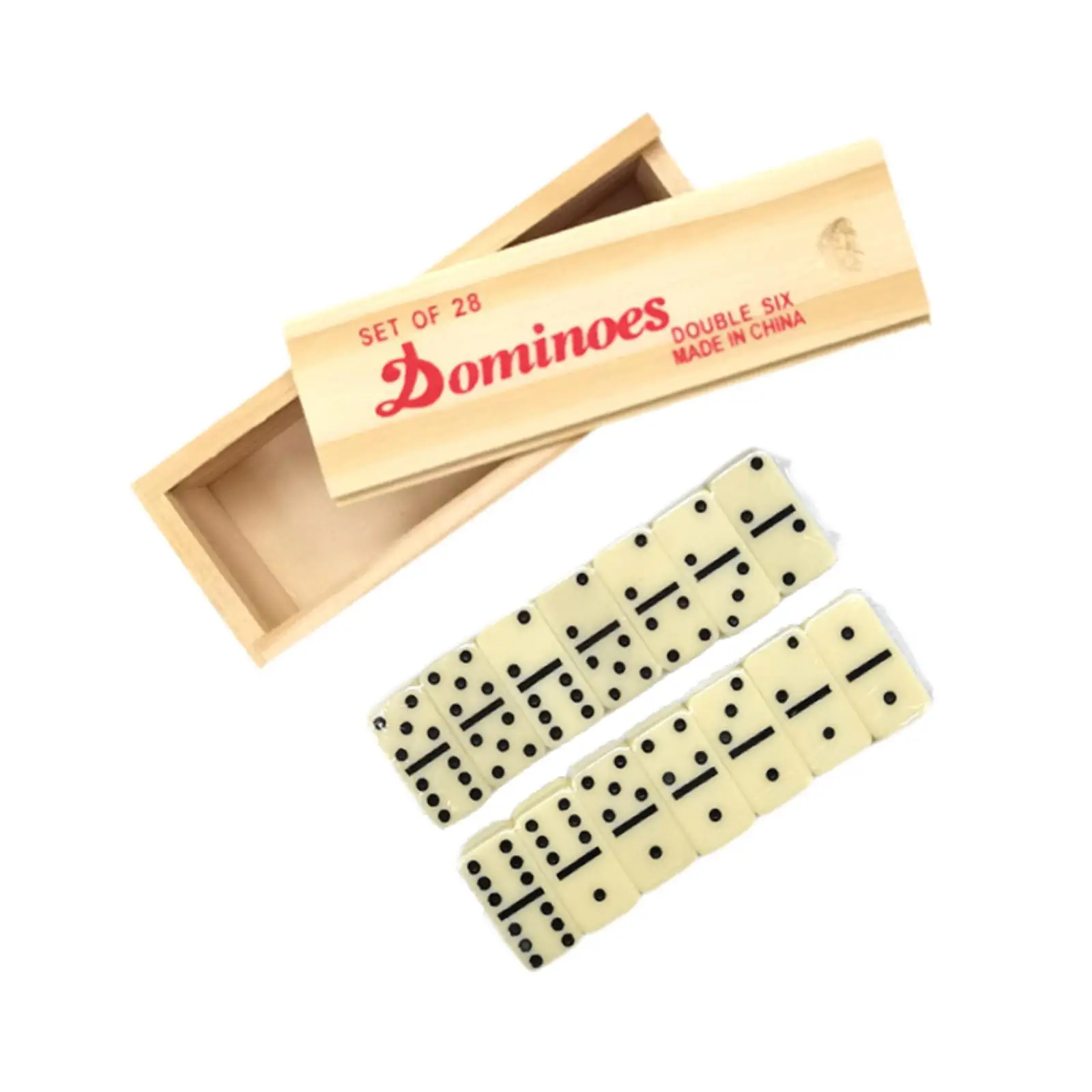 Dominoes Set with Wooden Box Melamine 28 Dominoes Cards Professional Board Game for Travel Family Game Night Family Adults Kids