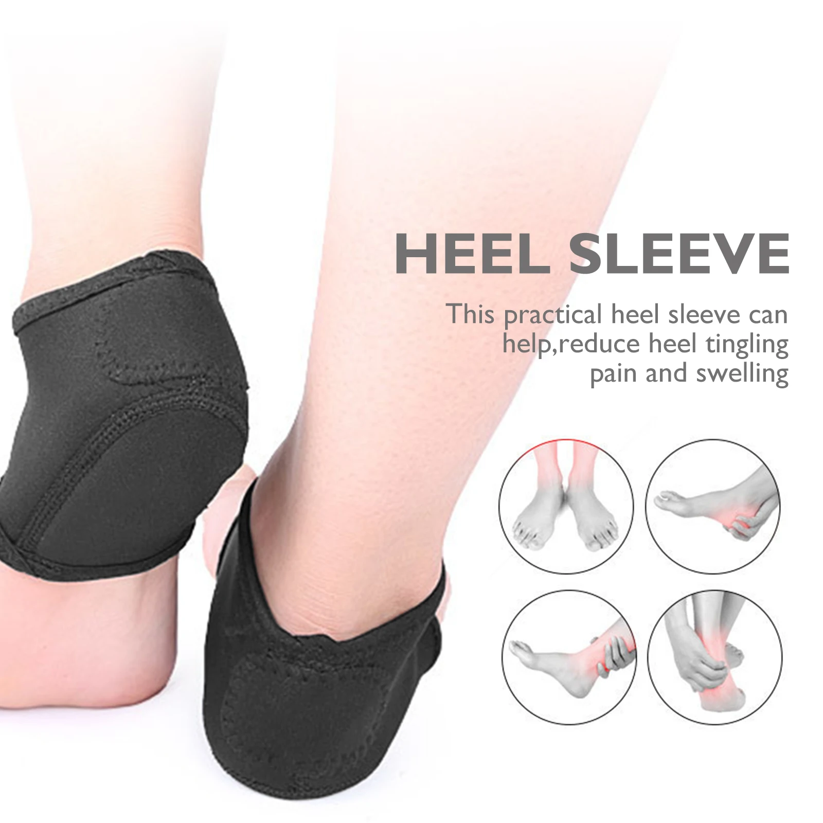 

2 Pairs Protective Covers Durable Anti-Slip Sleeve Pain Relief Support Outdoor Use Women Men Warm Cushions Foot Care Tools Heel