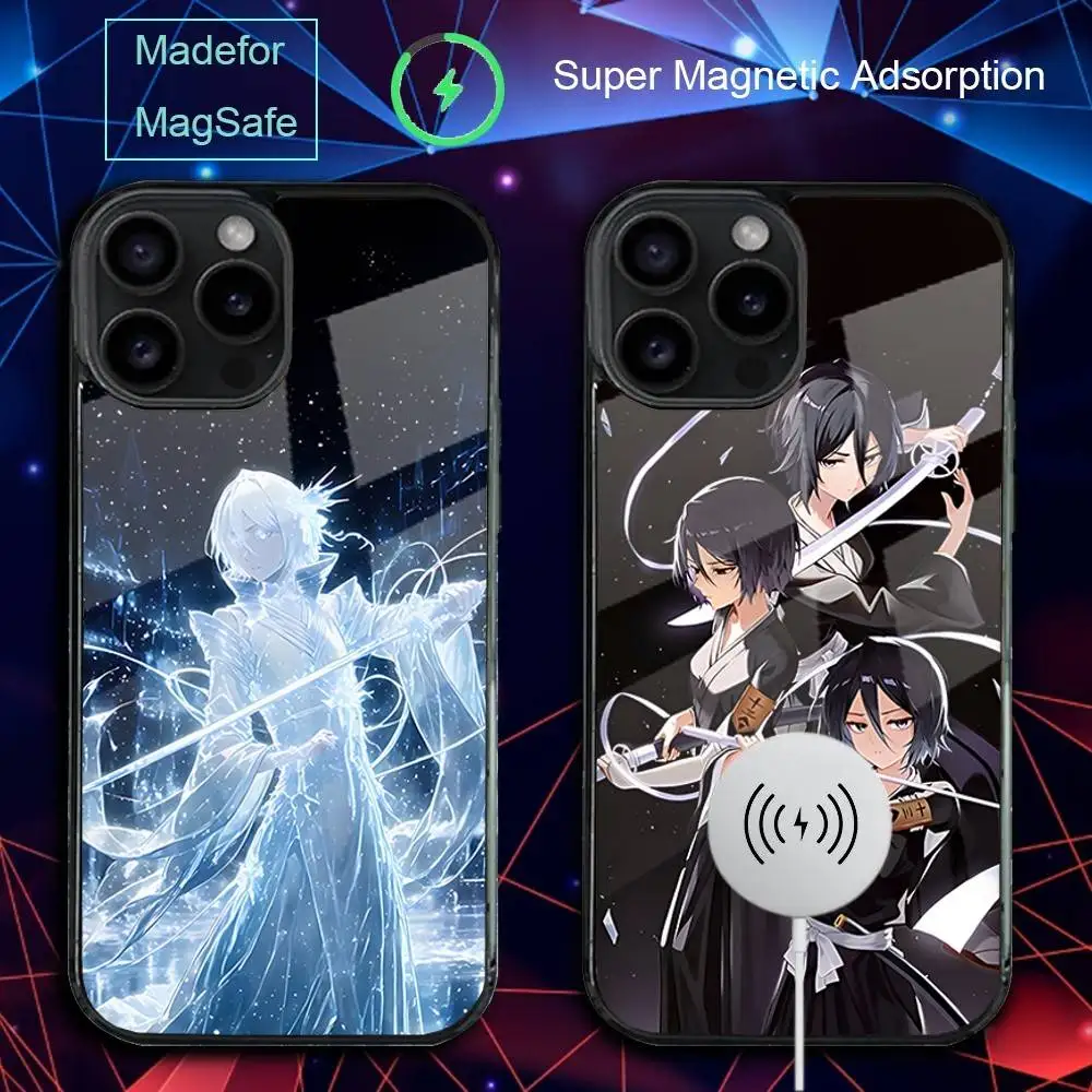 

Phone Case For iPhone 17,16,15,14,13,12,11,Pro,Max,Plus,Mini,SE4,E Magnetic R-Rukia Anime K-Kuchiki Magsafe Wireless Charging