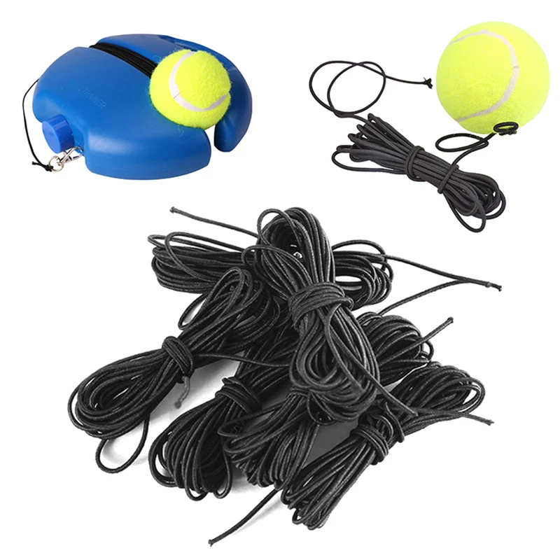 4M/6M Black Tennis Training Aids Elastic Rope Tennis Fitness Ball Rubber Band Line High Elastic Rope Swing Ball Spare Line