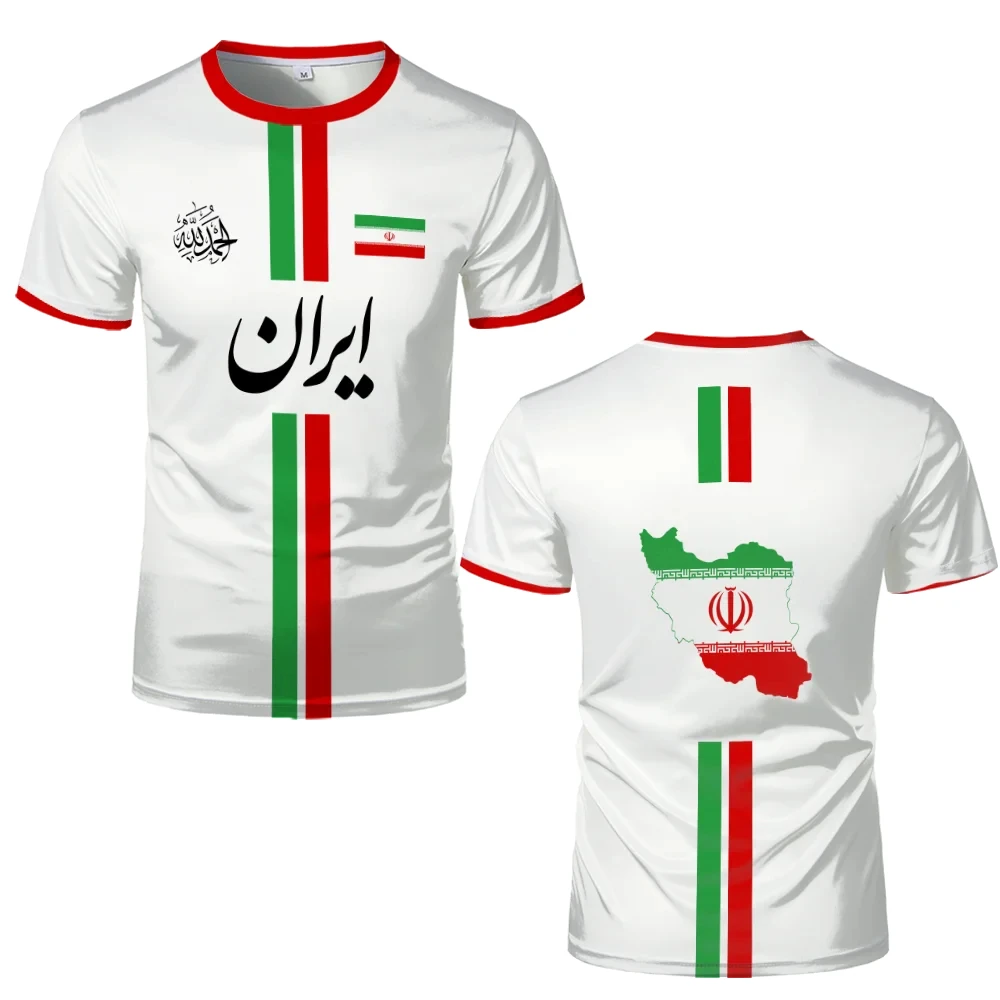 

New IRAN Football Jersey Men's Sports T-shirts Iranians Flag Street Oversized Soccer Jerseys Unisex Casual Graphic T shirts Ropa