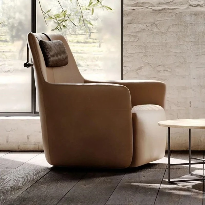 Italian light luxury creative high back office business single chair hotel clubhouse exhibition hall sales department leather